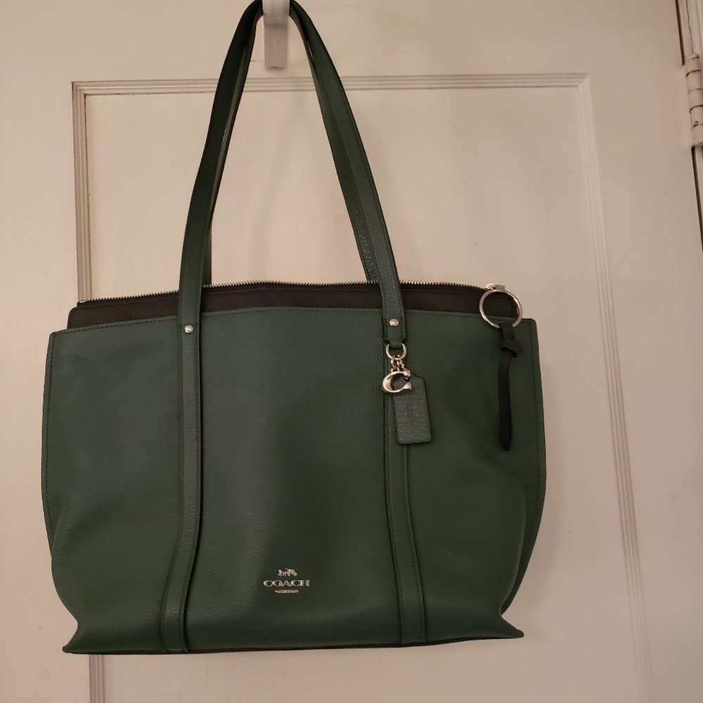 COACH TEAL GREEN/BLUE TOTE